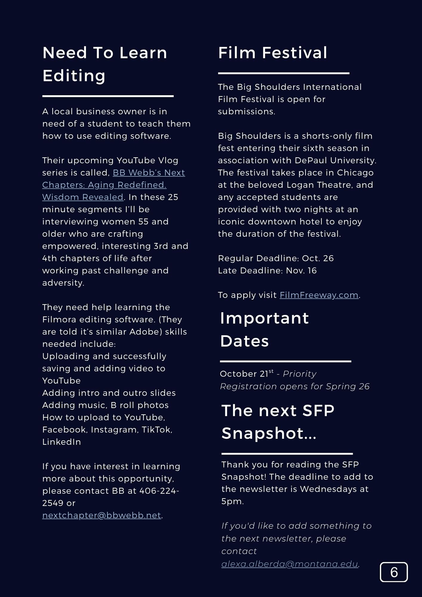 The SFP Snapshot V165 Page 7